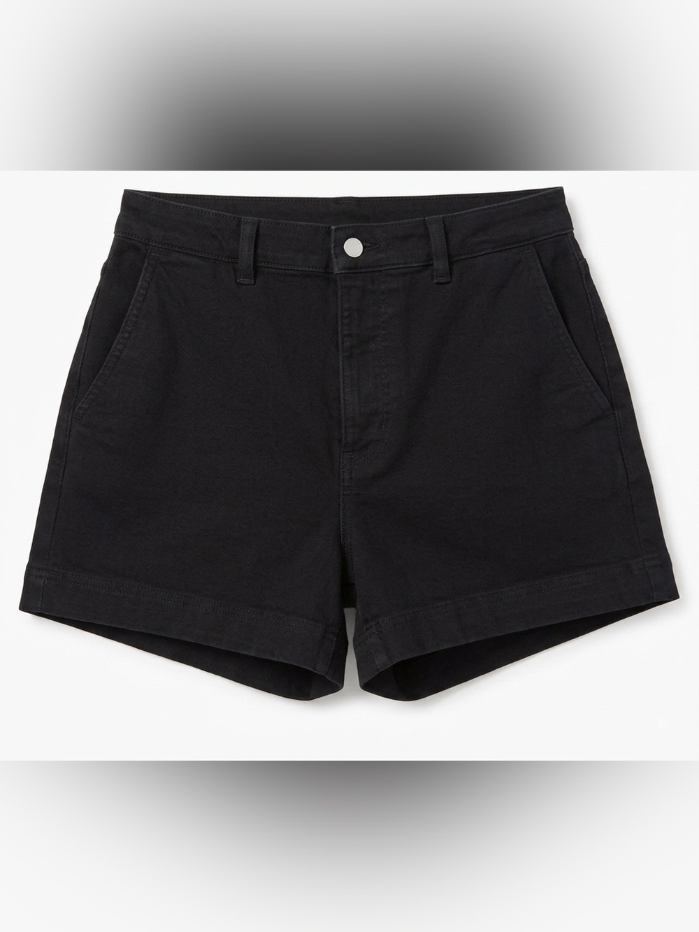 Everlane Black Utility Short High Rise Cotton Twill Patch Pocket